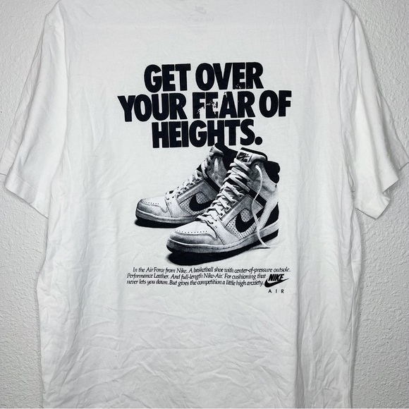 (Sold) Nike Sportswear Fear of Heights White Graphic Tee Mens Sneakerhead Crew - Picture 7 of 10